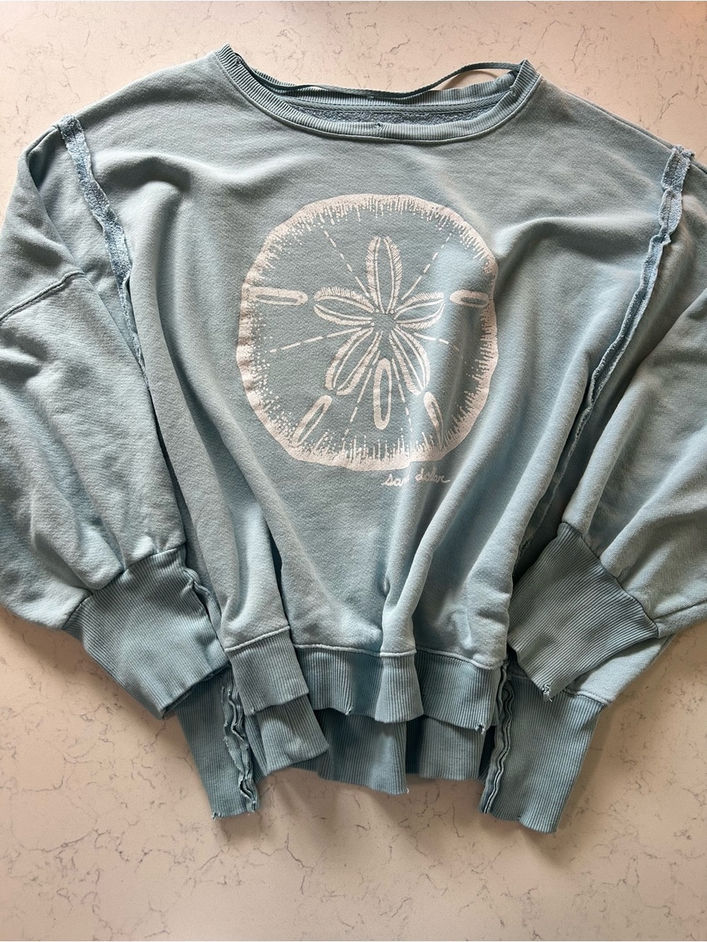 Like New RARE We The Free Graphic Camden Pullover in Sand Dollar Print - Picture 2 of 15